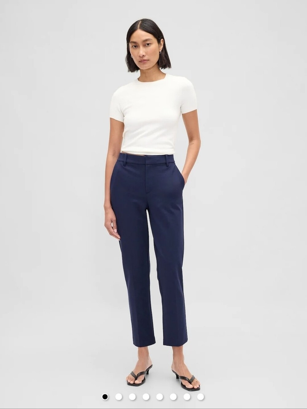NWT Gap High Rise Double Knit Slim Crop Pants Navy